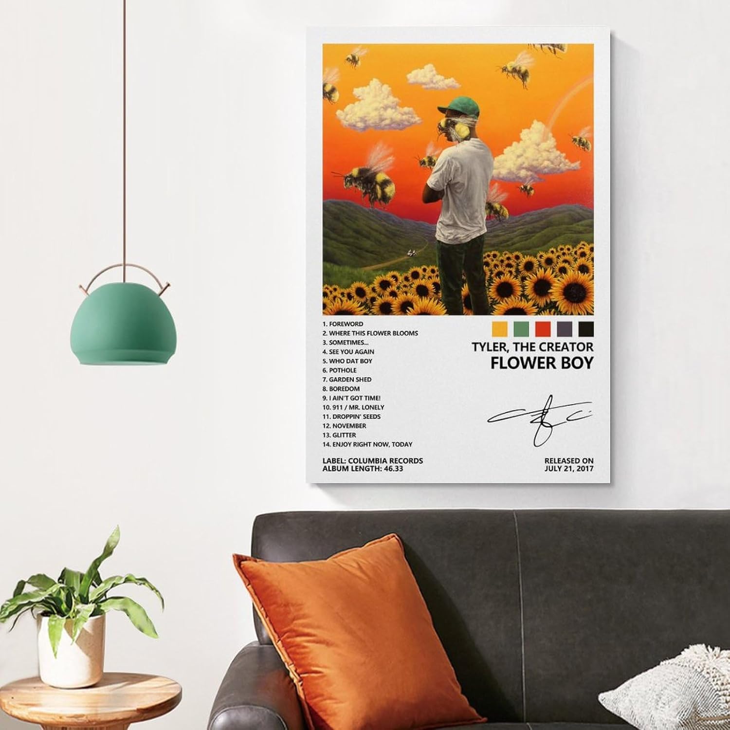 Tyler – Póster de The Creator Flower Boy para habitación, estética, lienzo para pared, decoración de dormitorio, 12 x 18 pulgadas (11.8 x 17.7 in)