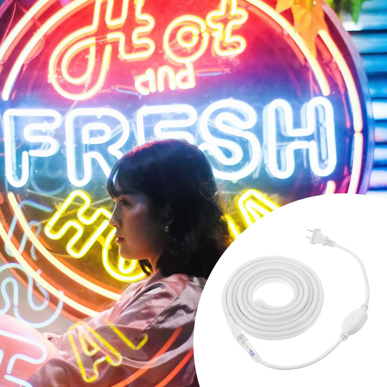 Homoyoyo Tira de luces LED V para el hogar, tira de luces para exteriores, tira de luz flexible para interiores, tira de luz impermeable para