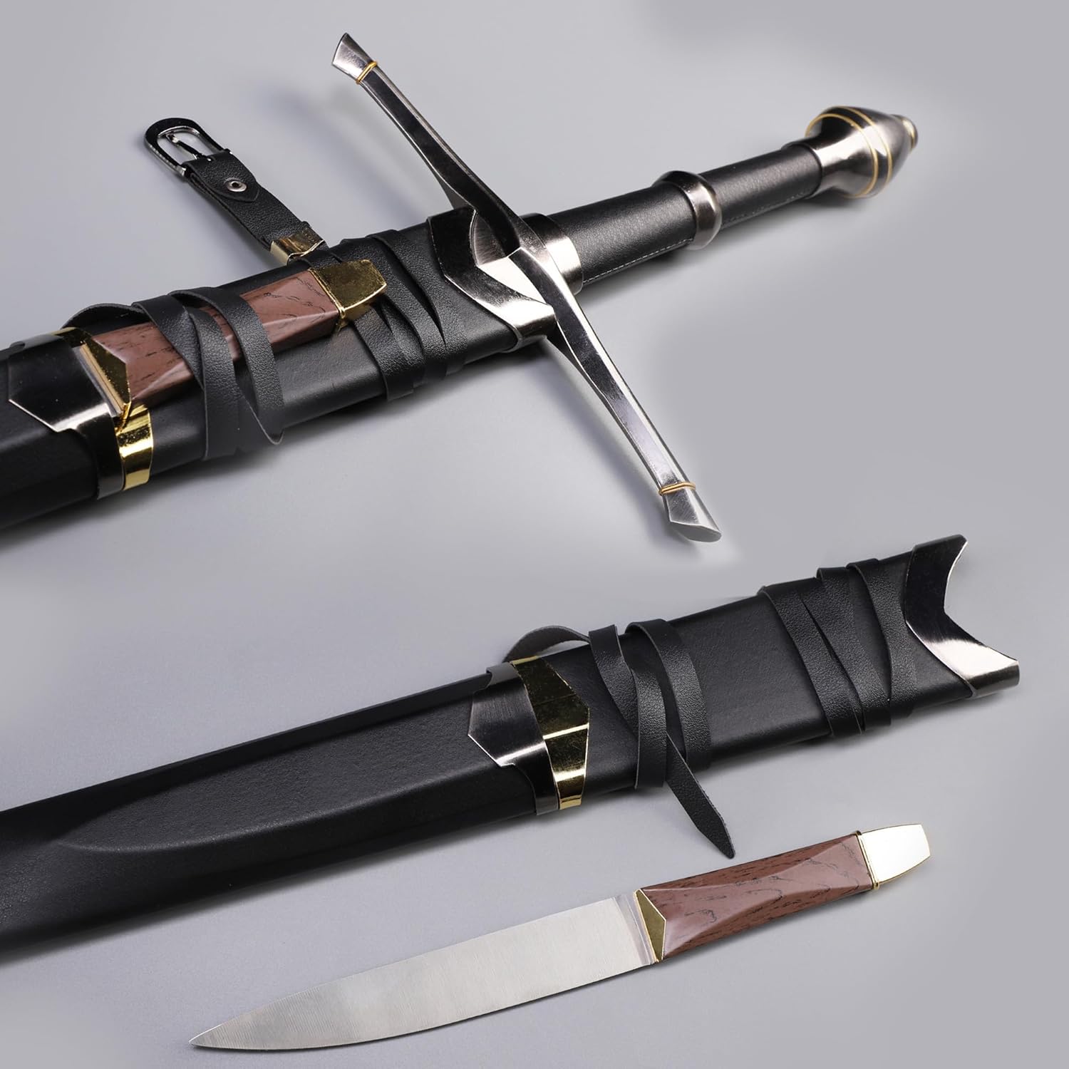 Hejiu Espada medieval con placa de exhibición, Narsil&Aragorn & Ringwraith & Nazgul Espada, réplica perfecta de varios estilos disponibles