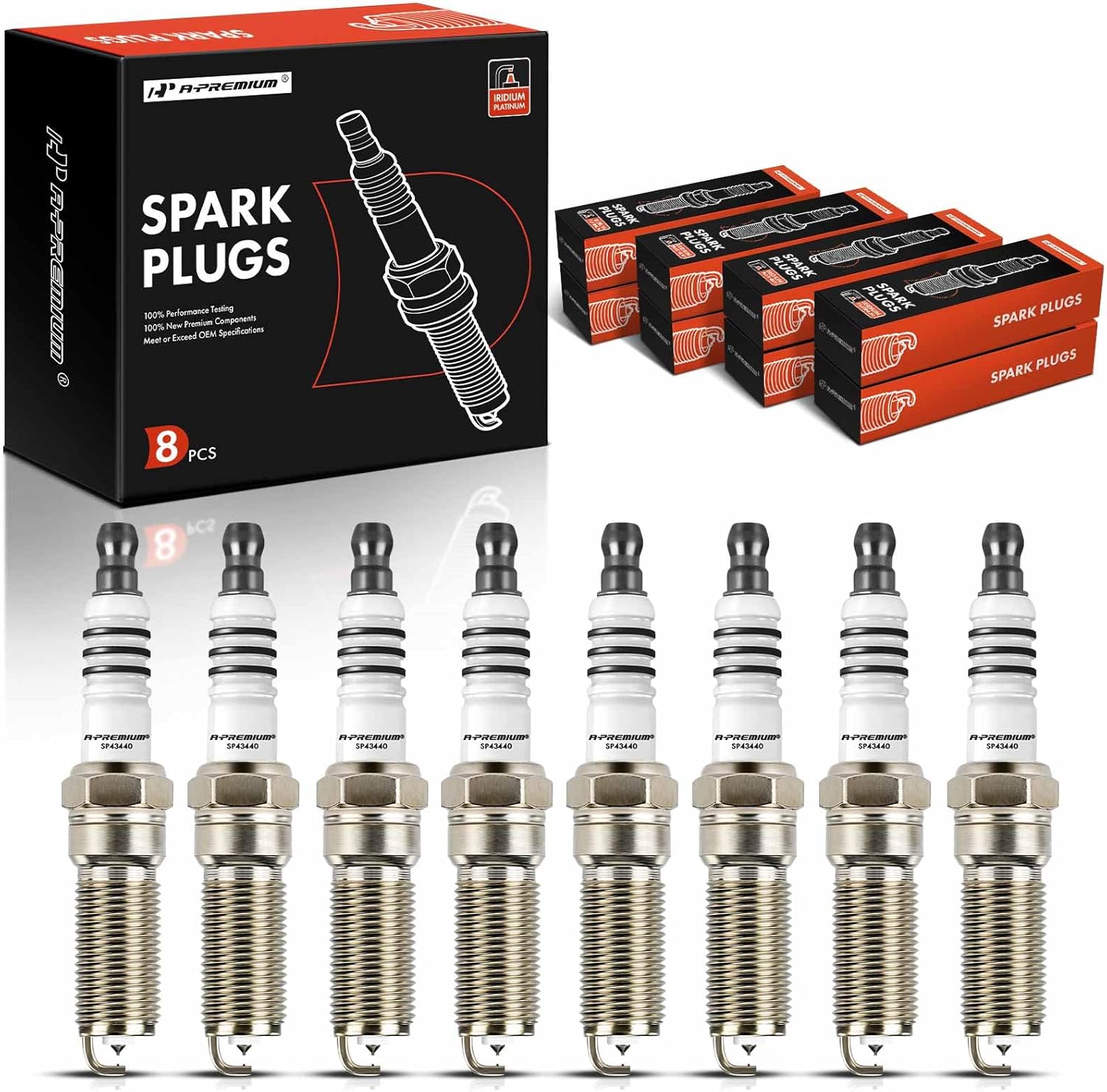 A-Premium Iridium Platinum Bujías compatibles con Chevrolet Silverado 15002500HD3500HD, Tahoe, Camaro, Suburban, Corvette y GMC Sierra, Yukon y