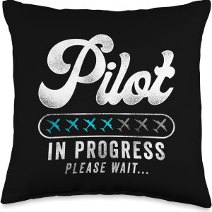 Progress Funny Future Pilot Aviation Aviation – Almohada de 16 x 16 pulgadas, multicolor Progress Funny Future Pilot Aviation Aviation – Almohada de 16 x 16 pulgadas, multicolor