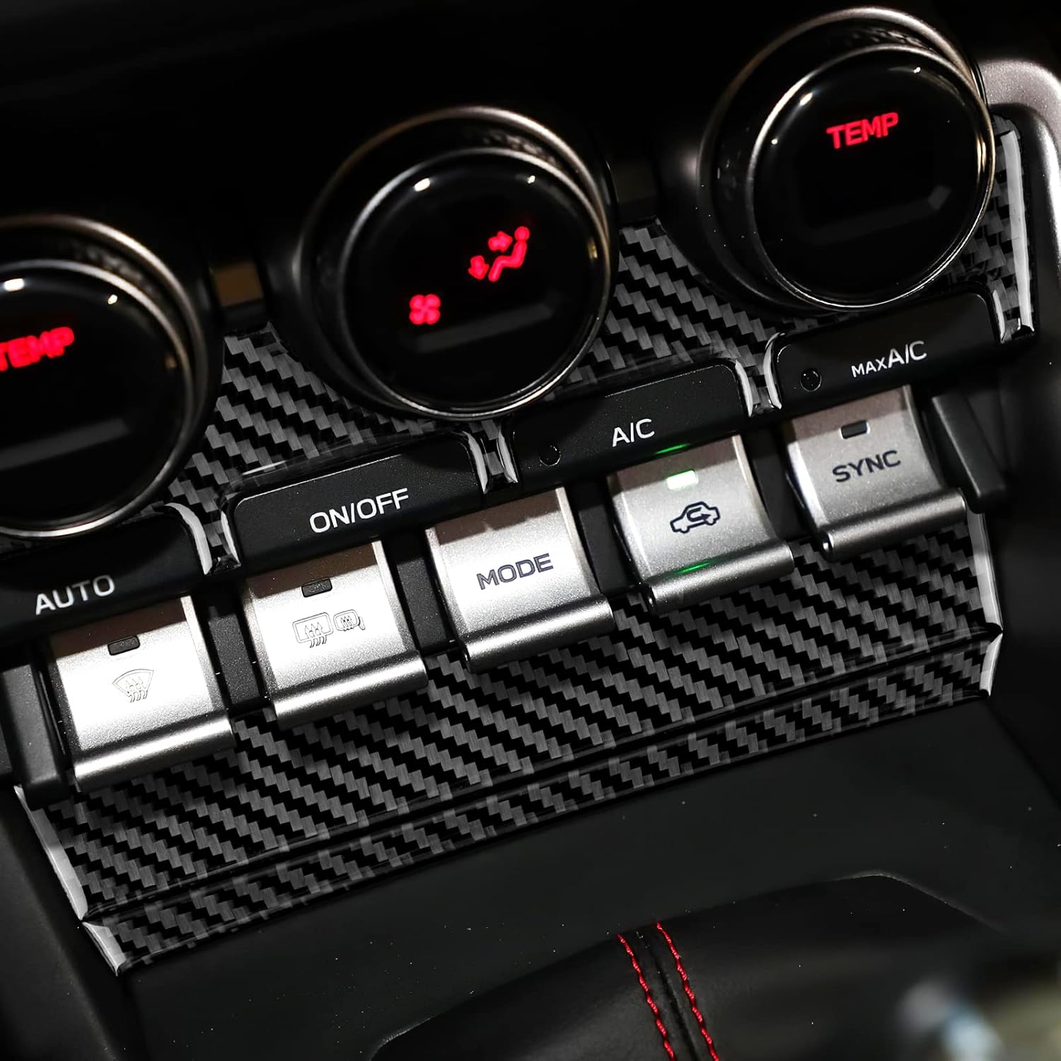 AIRSPEED Cubierta de panel de consola central para Subaru BRZ Toyota GR86 2021 2022, marco de botón de aire acondicionado, adhesivo de fibra de