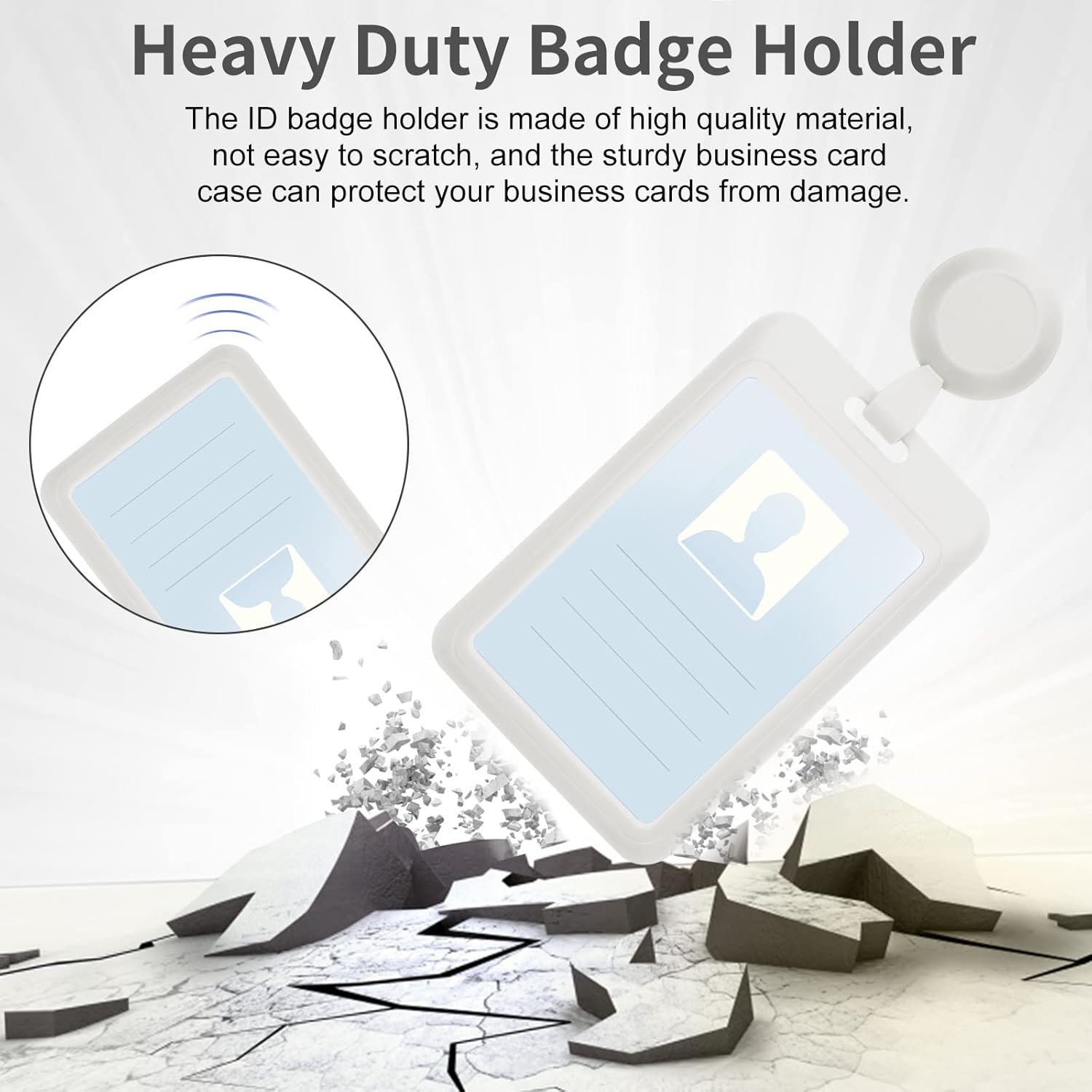 Juego de 2 portatarjetas resistentes con clips retráctiles para carrete de insignias, etiqueta de identificación de trabajo, clip de protector