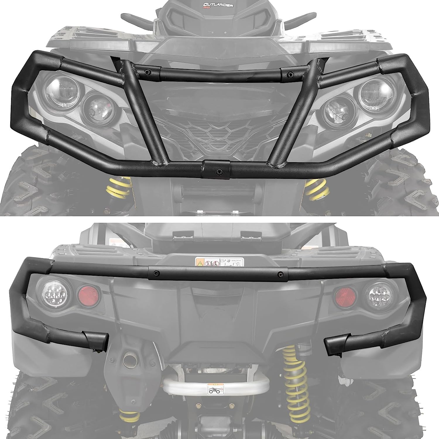 A & UTV PRO Kit de parachoques delantero y trasero para Can Am Outlander 450 500 570 650 800 850 1000 MAX 2012-2023, accesorios de protección de