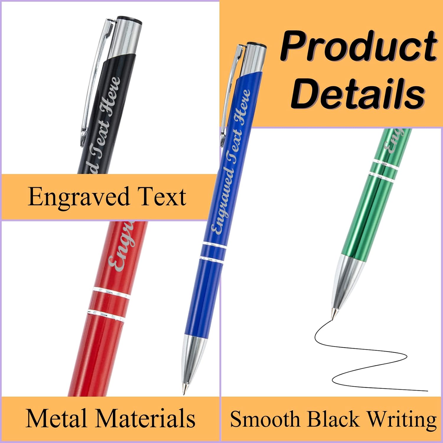 Bolígrafos personalizados a granel con grabado sin nombre, bolígrafo de impresión personalizada, bolígrafo de metal pastel, regalo personalizado