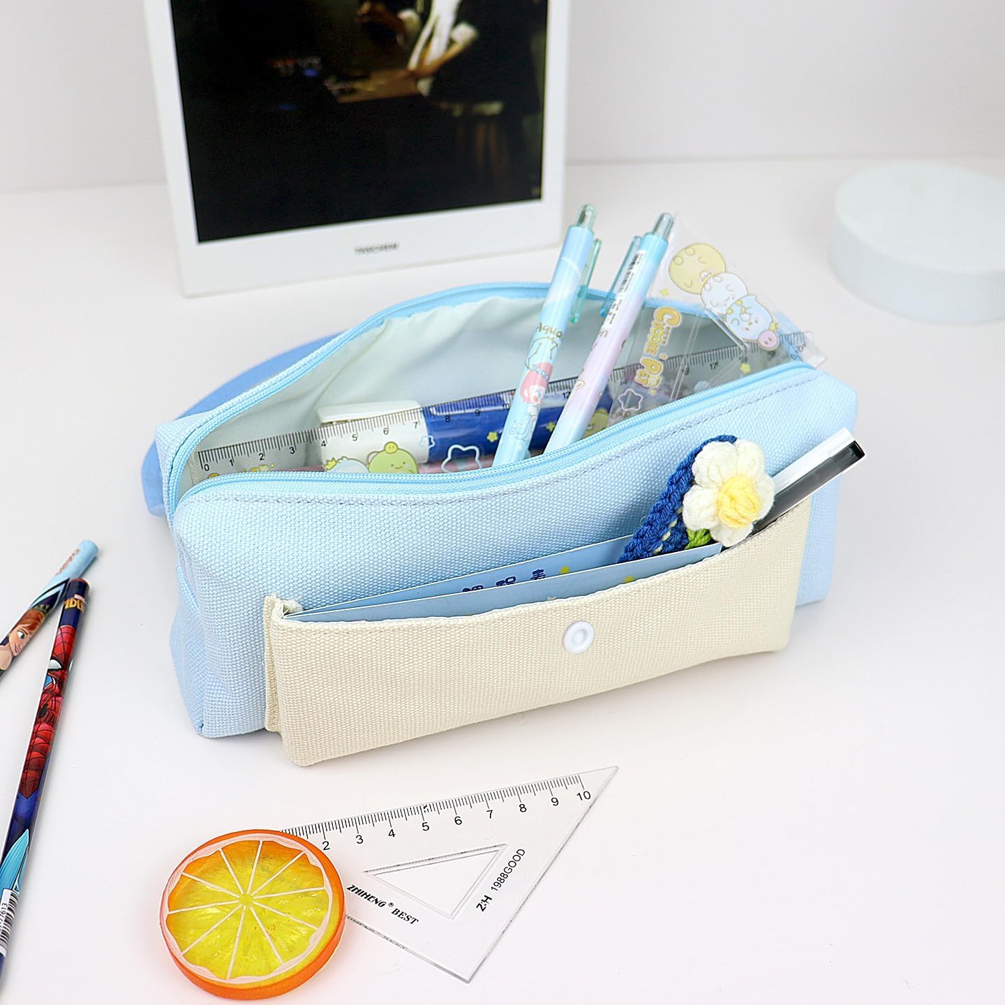 gaogical Estuche estético para niñas, lindo estuche pequeño para lápices, para adultos, adolescentes, niños, regreso a la escuela, marcadores para