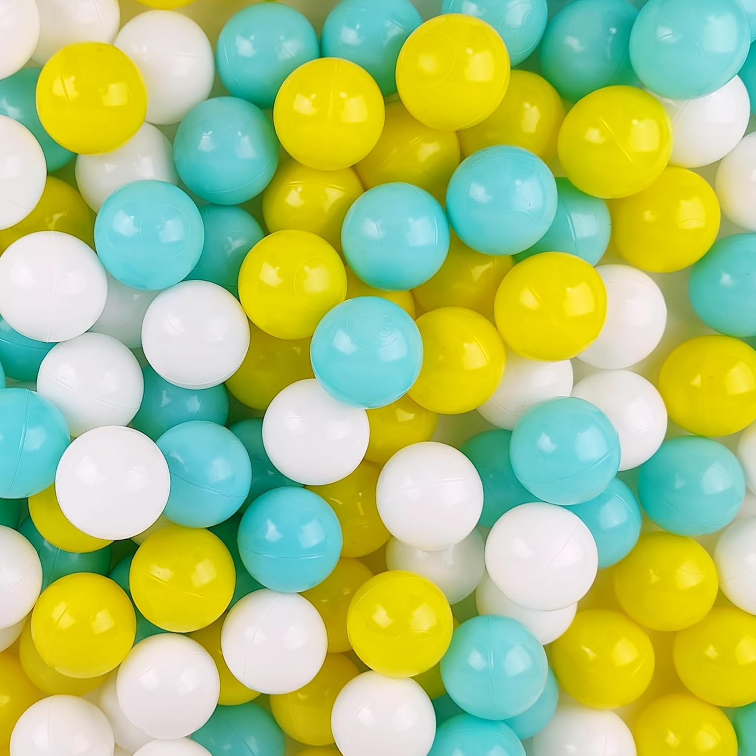 Pelotas de bolas 100, bolas de plástico a prueba de aplastamiento para bebés de 1 a 3 años con bolsa de malla, 3 colores (2.17 pulgadas), verde