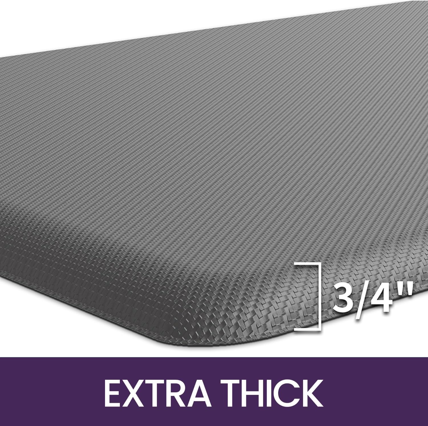 DEXI Anti Fatigue Kitchen Mat, 34 Inch Thick, Stain Resistant, Padded Cushioned Floor Comfort Mat for Home, Garage and Office Standing Desk,
