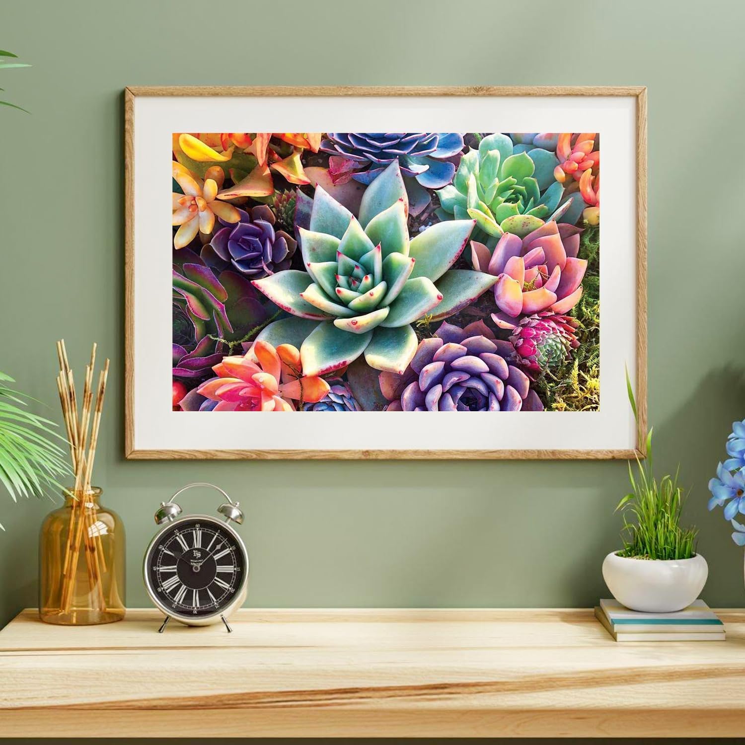 Aestalrcus Pintura por números grande para adultos, suculenta acrílica para adultos, kits de pintura por números sobre lienzo, 16 x 24 pulgadas,