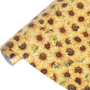 Tintnut Rollo de vinilo permanente de girasol, 12 pulgadas x 5 pies, hojas de vinilo adhesivas sin costuras con patrón floral amarillo de verano Tintnut Rollo de vinilo permanente de girasol, 12 pulgadas x 5 pies, hojas de vinilo adhesivas sin costuras con patrón floral amarillo de verano