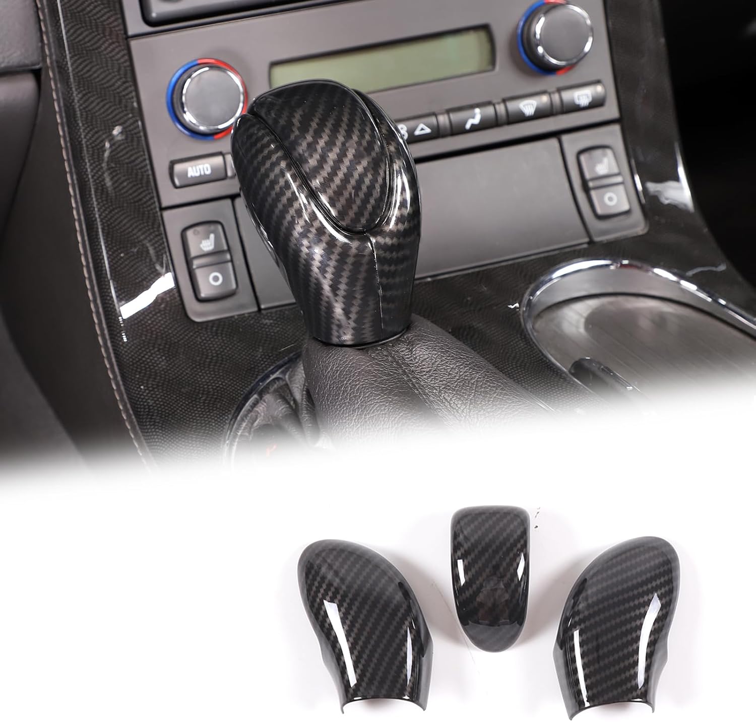 LLKUANG Fundas de freno de mano de palanca de cambios de automóvil compatibles con Chevrolet Corvette C6 2005-2013, accesorios interiores de ABS