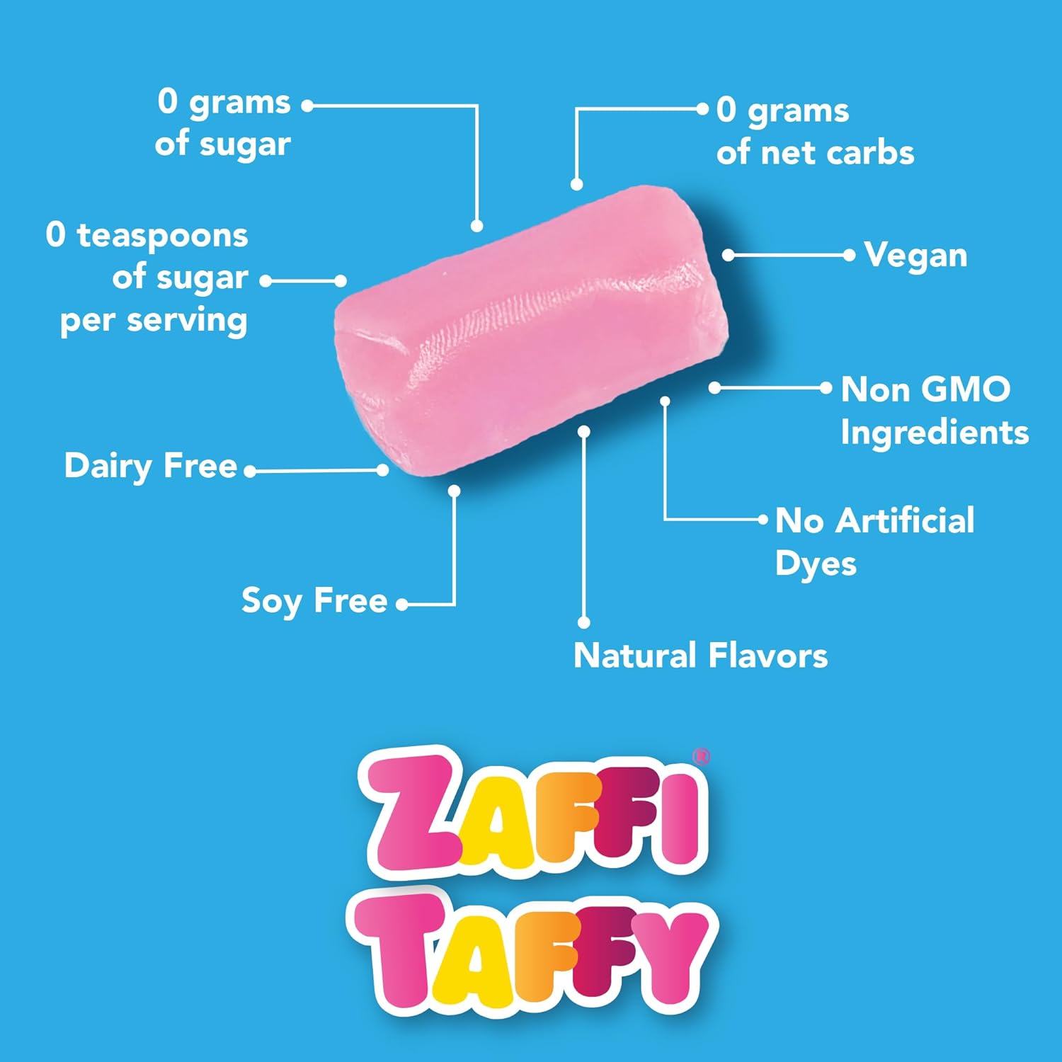 Zollipops Zaffi Taffy de dientes limpios de Halloween, fruta natural, 10 onzas