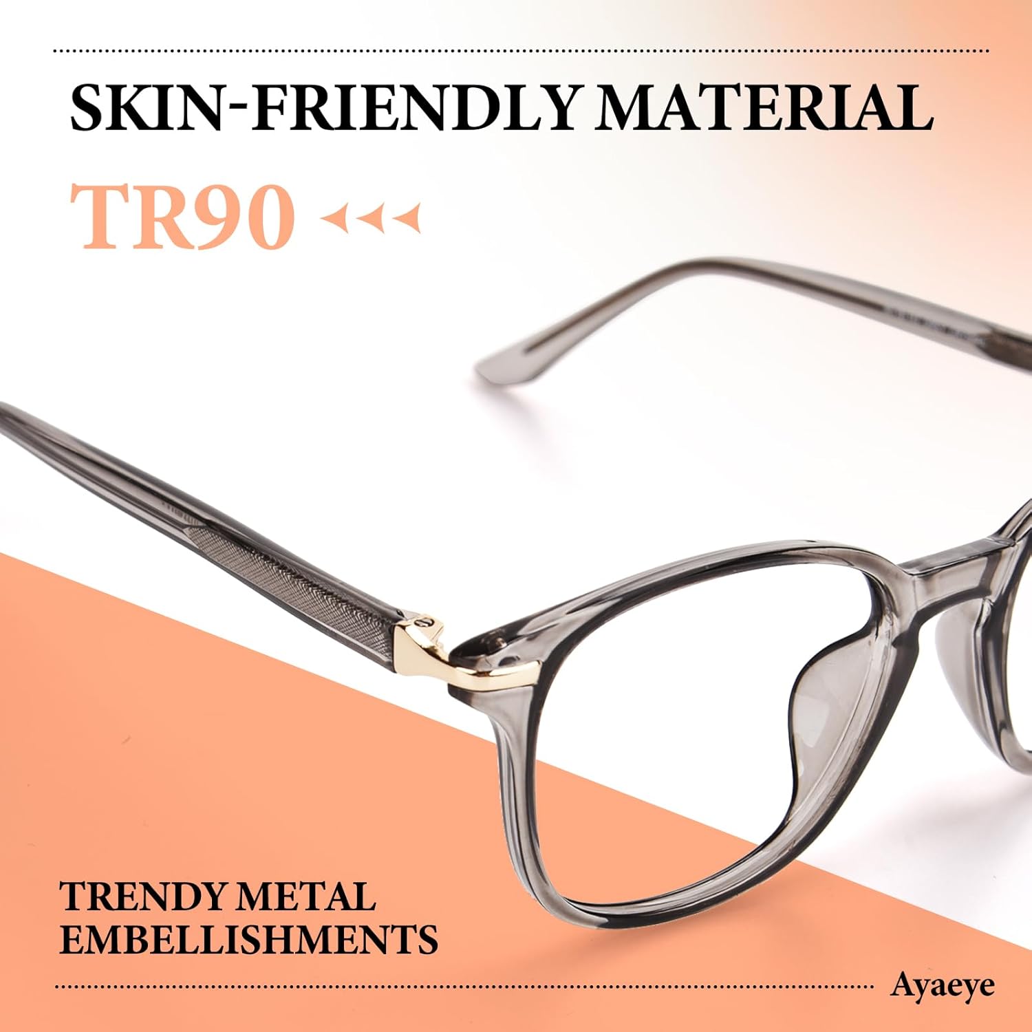 Avaeye TR90 – Lentes de luz azul para mujeres y hombres, lentes clásicos de doble metal para computadora antirreflejos