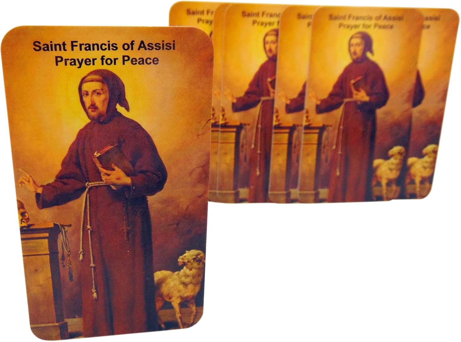 Westmon Works Paquete de 10 tarjetas de oración de San Francisco con oración por la paz, paquete a granel de santo patrón católico de Asís