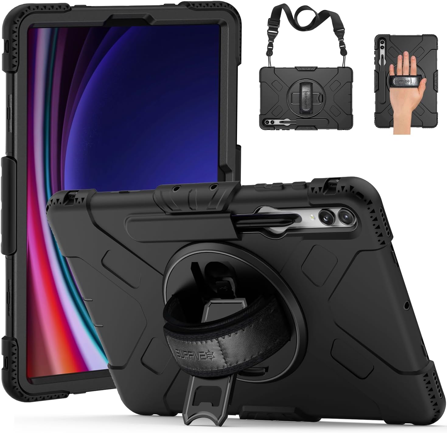 SUPFIVES Funda para Samsung Galaxy Tab S9 Plus de 12.4 pulgadas 2023 funda protectora militar mejorada a prueba de golpes para tableta S9 Plus 12.4
