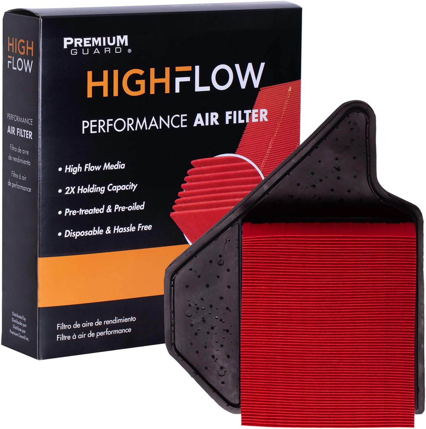 HIGHFLOW PA6165X, filtro de aire de motor desechable preengrasado de alto rendimiento  Compatible con Dodge Grand Caravan 2020-11, Chrysler Town &