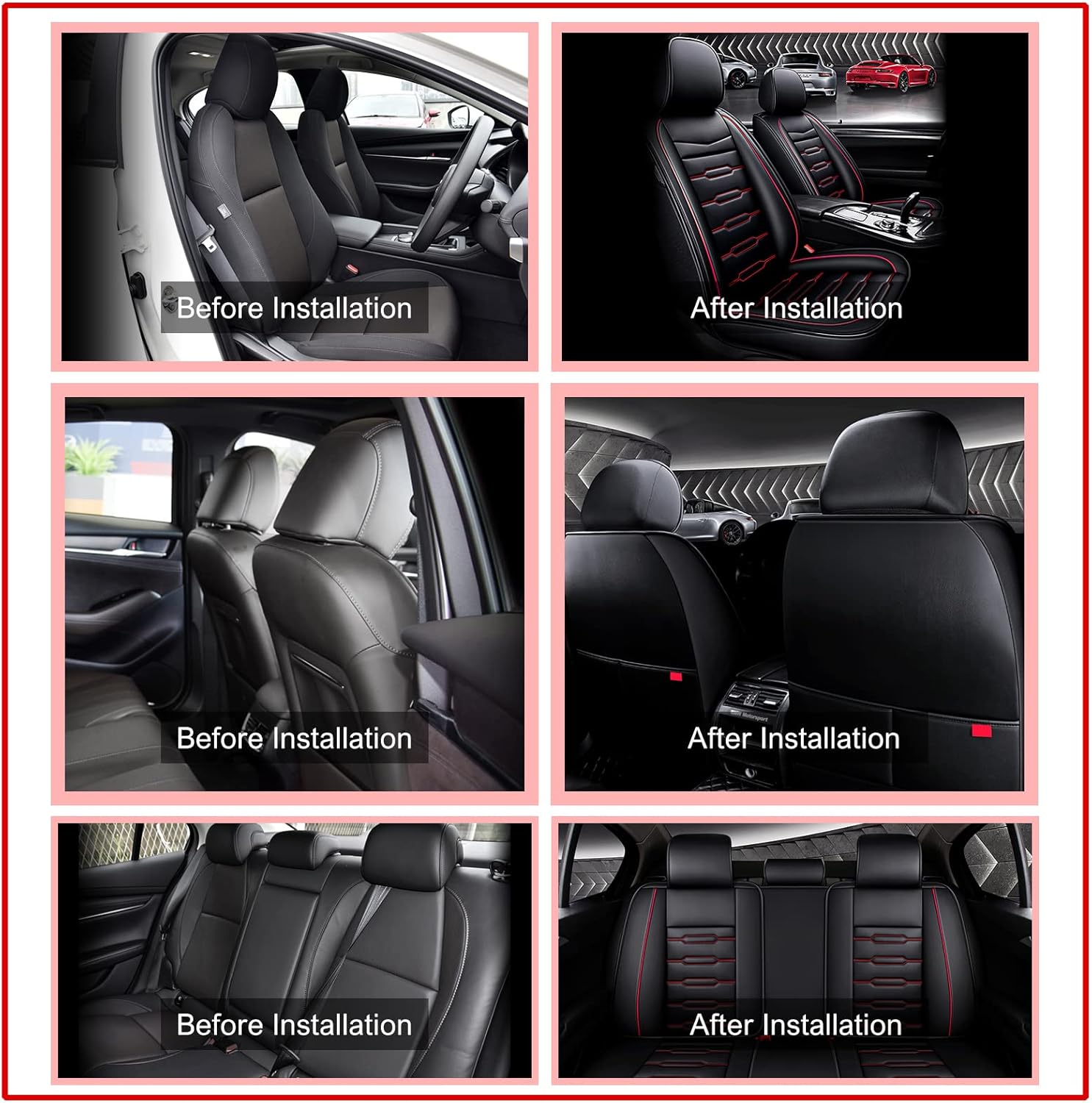 AOMSAZTO Fundas de cuero para asiento de automóvil, ajuste personalizado para Chevrolet 2007-2024 1500 2500 HD 3500 HD Crew Cab Pickup, fundas de