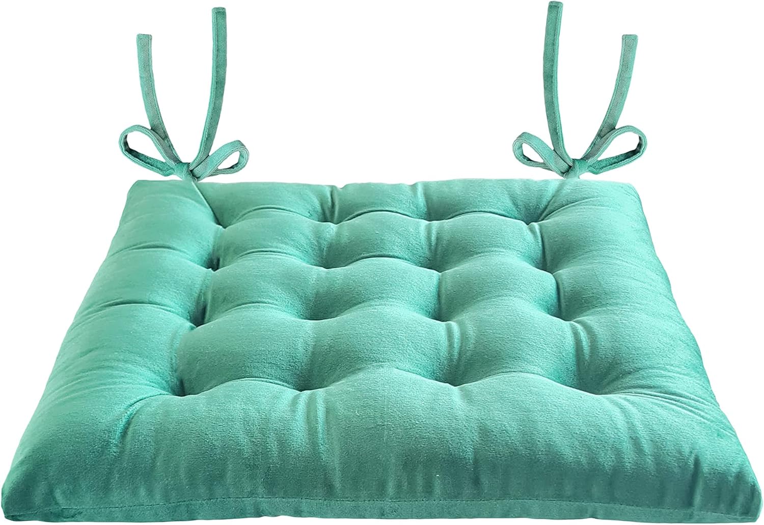 Collection 828-CHP-SQR – Cojín cuadrado para silla de felpa, para taburete de cocina, bar, comedor, duradero, reversible con lazos (verde menta, 1),