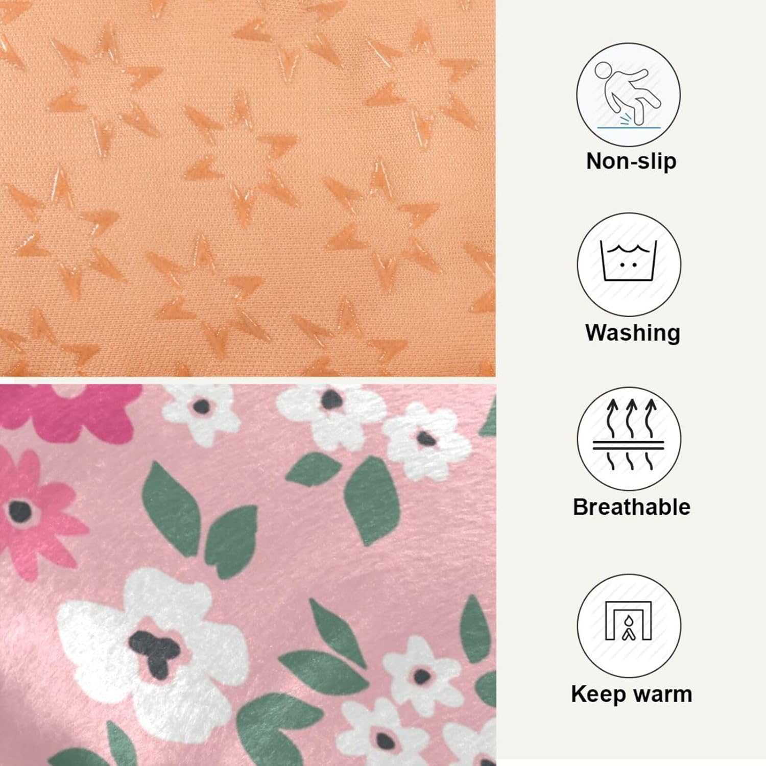 Almohadilla de cama para mascotas con diseño floral rosa, tapete suave para cama de perro con parte inferior antideslizante, lavable a máquina,