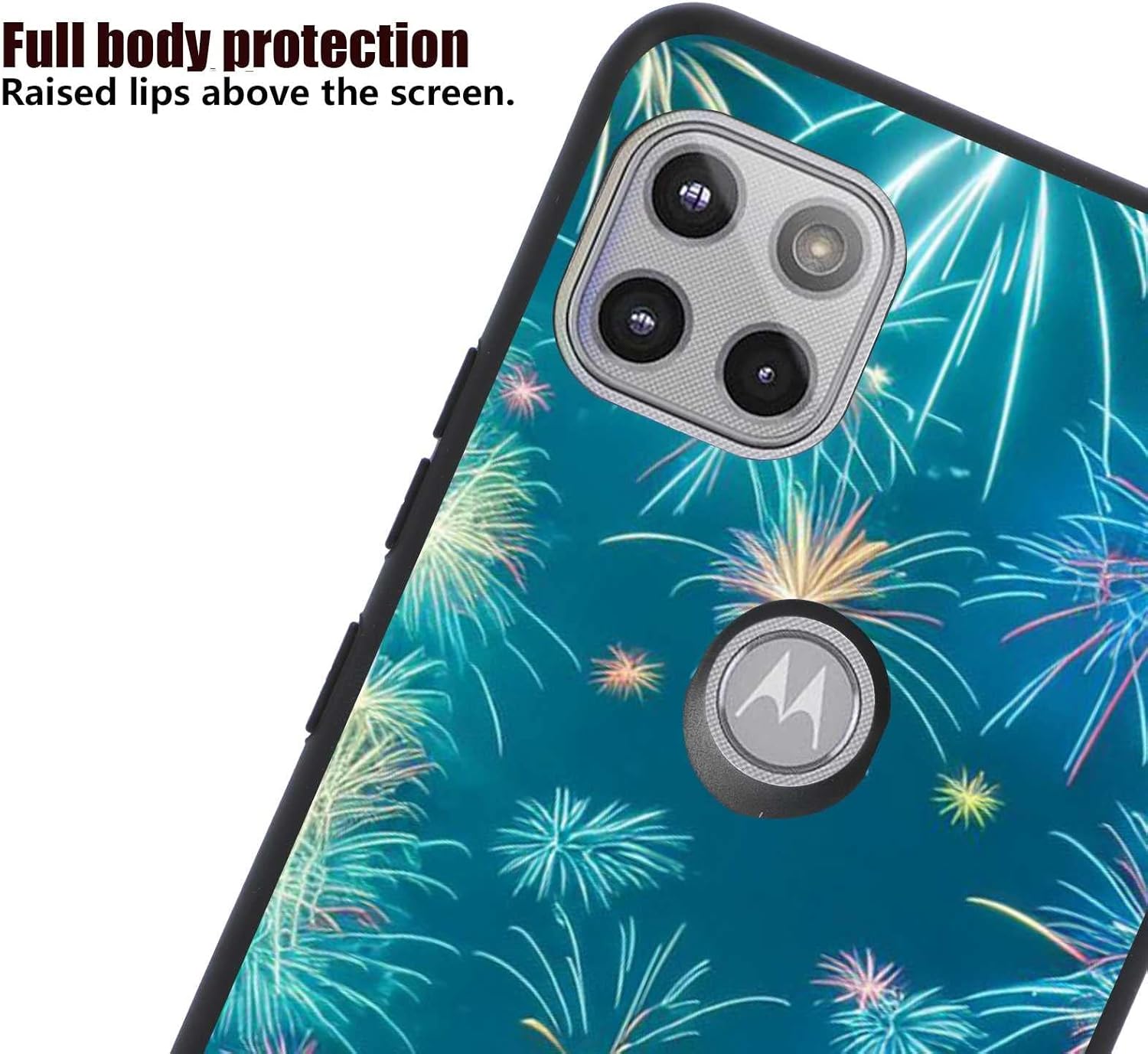 Compatible con Moto One 5G AceMotorola G 5G Fireworks Case, patrón abstracto de noche de fuegos artificiales para Moto Case hombres mujeres,