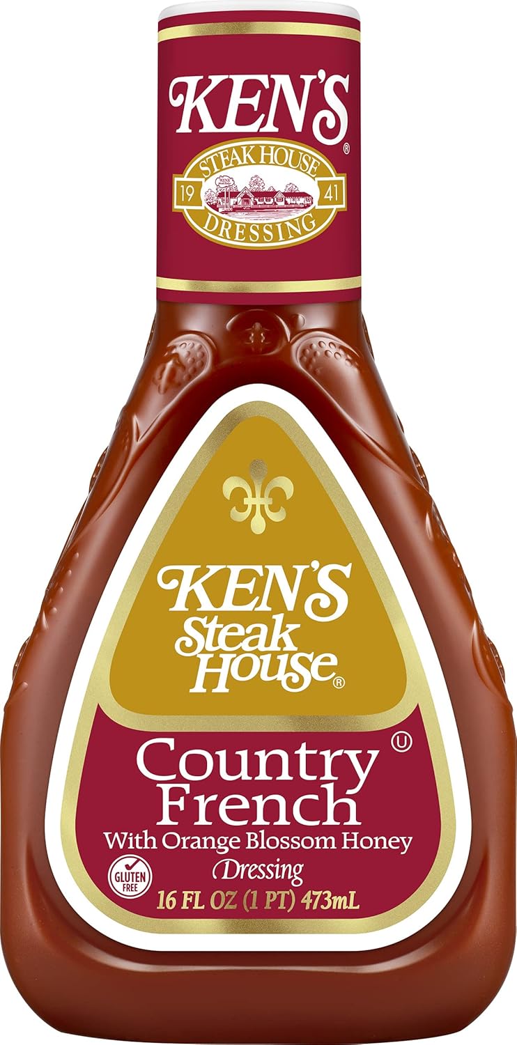 Ken’s Steak House Paquete variado, 1 aderezo de miel francesa Ken’s Steak House Country, 16 onzas, 1 aderezo Ken’s Steak House Ranch, 16 onzas
