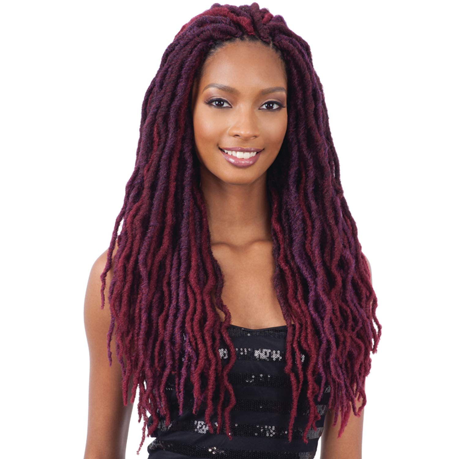 FreeTress – Trenzas de ganchillo de pelo sintético FreeTress 2X Bo Loc de 18 pulgadas (paquete de 4, 1B)