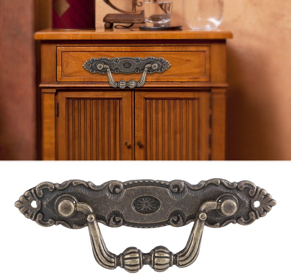 TOPINCN Paquete de 4 elegantes muebles de hierro con patrón de león para muebles, cajón, escritorio, manija de puerta, herrajes para decoración del