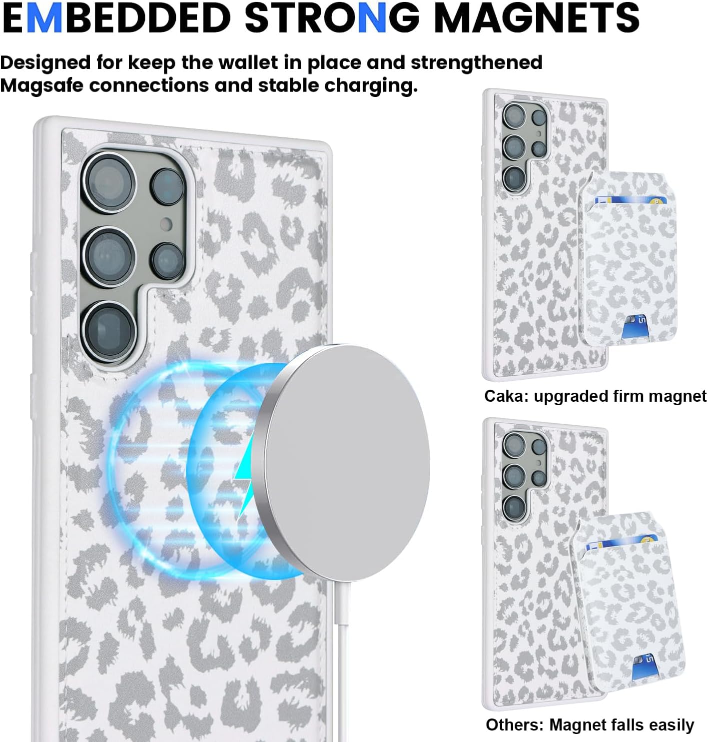 Funda Samsung Galaxy S23 Ultra con tarjetero de crédito, caja fuerte para Galaxy S23 Ultra, funda de cuero para mujer, compatible con mag Safe