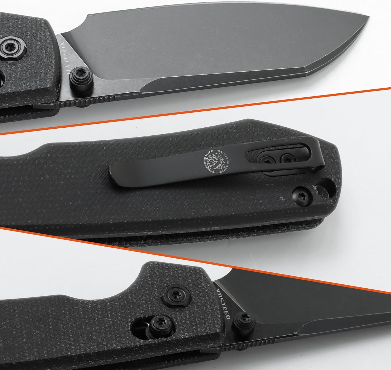 Vosteed EDC – Cuchillo plegable ligero de bolsillo con clip para hombres y mujeres, cuchillo de bloqueo de barra transversal con hoja de acero