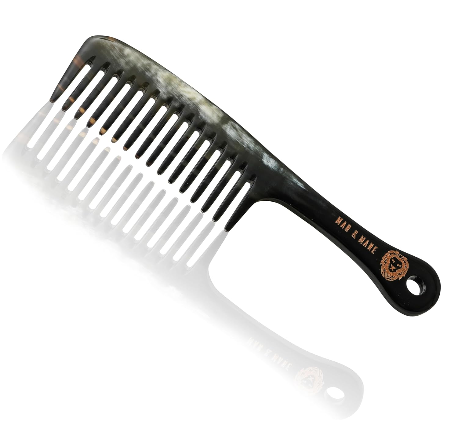 Peine para desenredar y peinar de dientes anchos antiestático 100% hecho a mano para mujeres y hombres