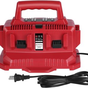 KUNLUN Cargador de 6 puertos de repuesto para la estación de carga Milwaukee 48-59-1806, compatible con batería Milwaukee 18V M18, con indicador LED KUNLUN Cargador de 6 puertos de repuesto para la estación de carga Milwaukee 48-59-1806, compatible con batería Milwaukee 18V M18, con indicador LED