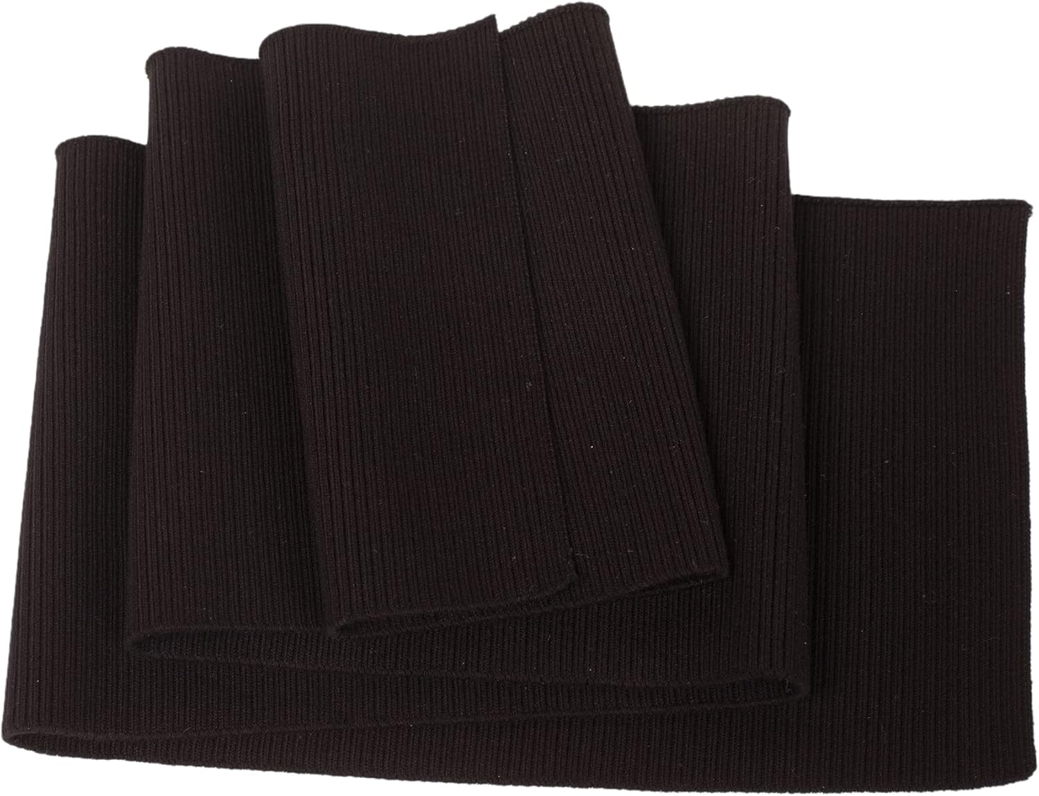 TinaKim Tejido de punto grueso para puños y cintura, material de bandas para el cuello, costura de chaqueta (negro, 36 x 6 pulgadas)