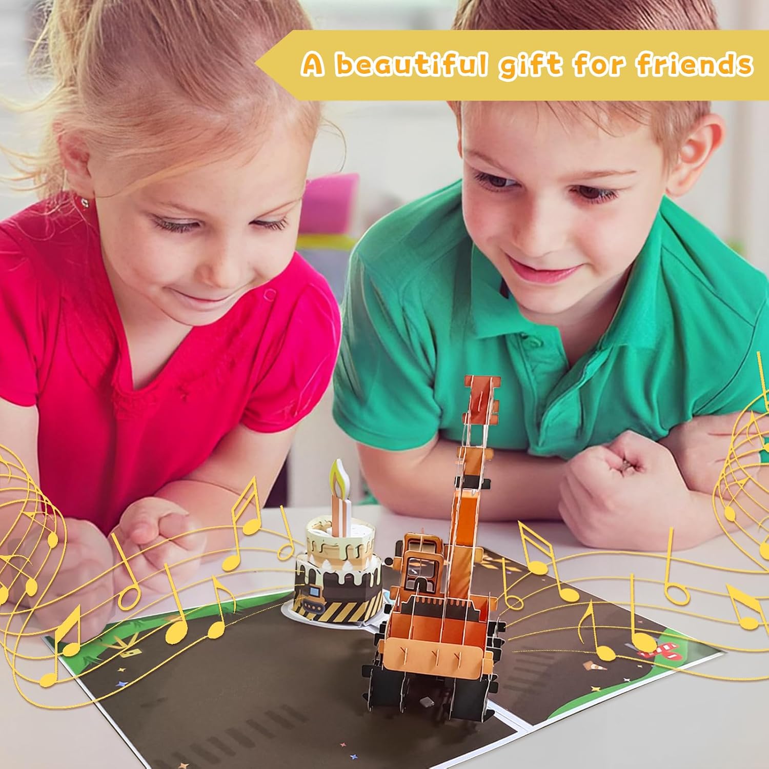 Tarjeta de felicitación 3D de 6 cumpleaños con luz y música, tarjeta de camión grúa para niño, sobrino, nieto, hijo, niño pequeño, con sobre,