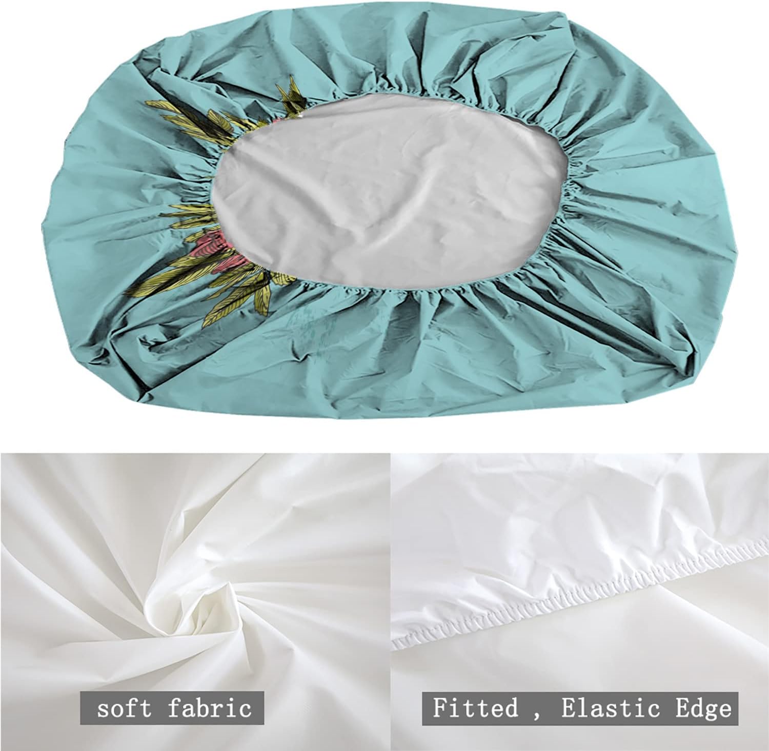 Juego de sábanas bajeras tamaño matrimonial, diseño de caballo bohemio, juego de ropa de cama de 3 piezas con estampado decorativo, sábana bajera de