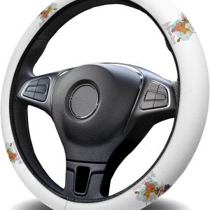 Car Steering Wheel Cover, Happy Halloween Dancing Girl Elastic Stretch Sponge Steering Wheels Protective Cover for Vehicles Trucks SUVs Universal Car Steering Wheel Cover, Happy Halloween Dancing Girl Elastic Stretch Sponge Steering Wheels Protective Cover for Vehicles Trucks SUVs Universal