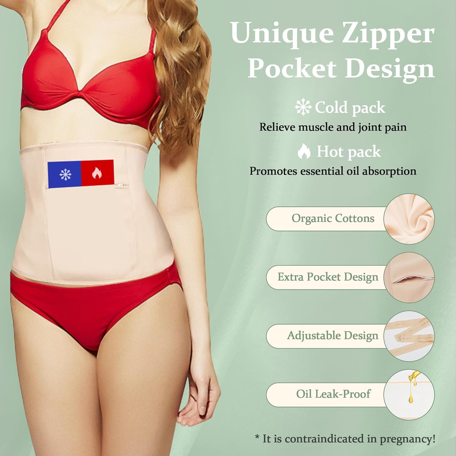 Paquete de 7 unidades de aceite de ricino, kit de aceite de ricino orgánico para rodilla, cintura, pecho, cuello, pierna, correas elásticas