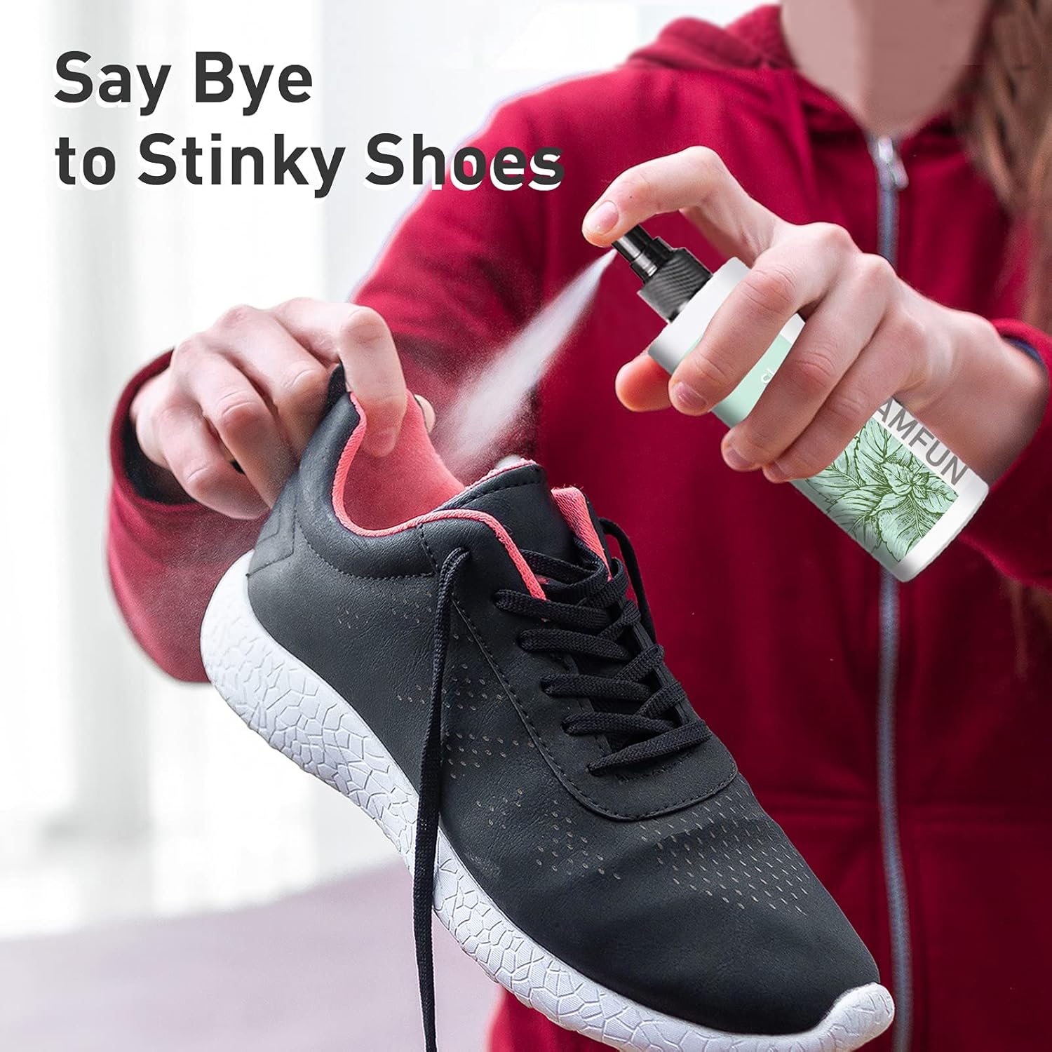Eliminador de olores de zapatos, desodorante en aerosol natural para zapatos apestosos o pies malolientes, desodorante de pies que combate todos los
