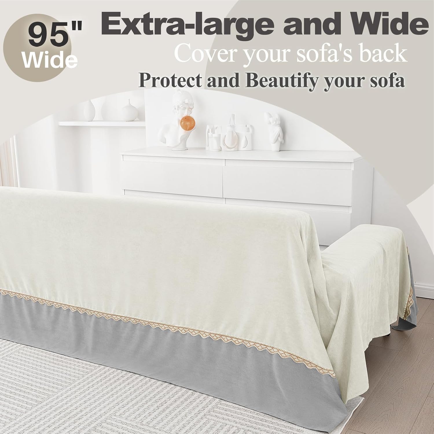 Foreate Funda de sofá impermeable para sofá seccional, manta extra ancha  Protector de muebles contra arañazos para gatos, protector de sofá para