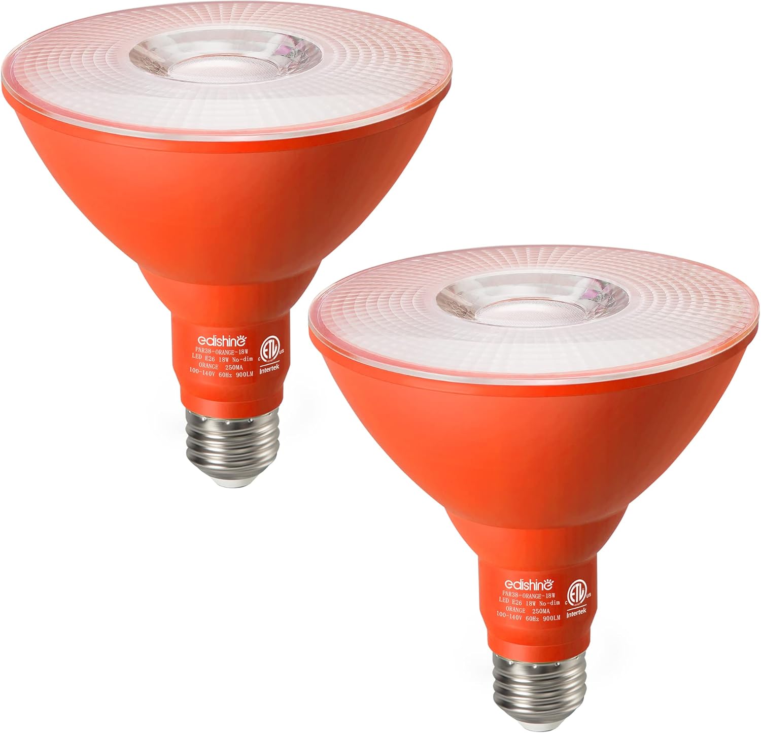 EDISHINE Paquete de 2 focos de Halloween para exteriores y 2 bombillas de inundación para exteriores