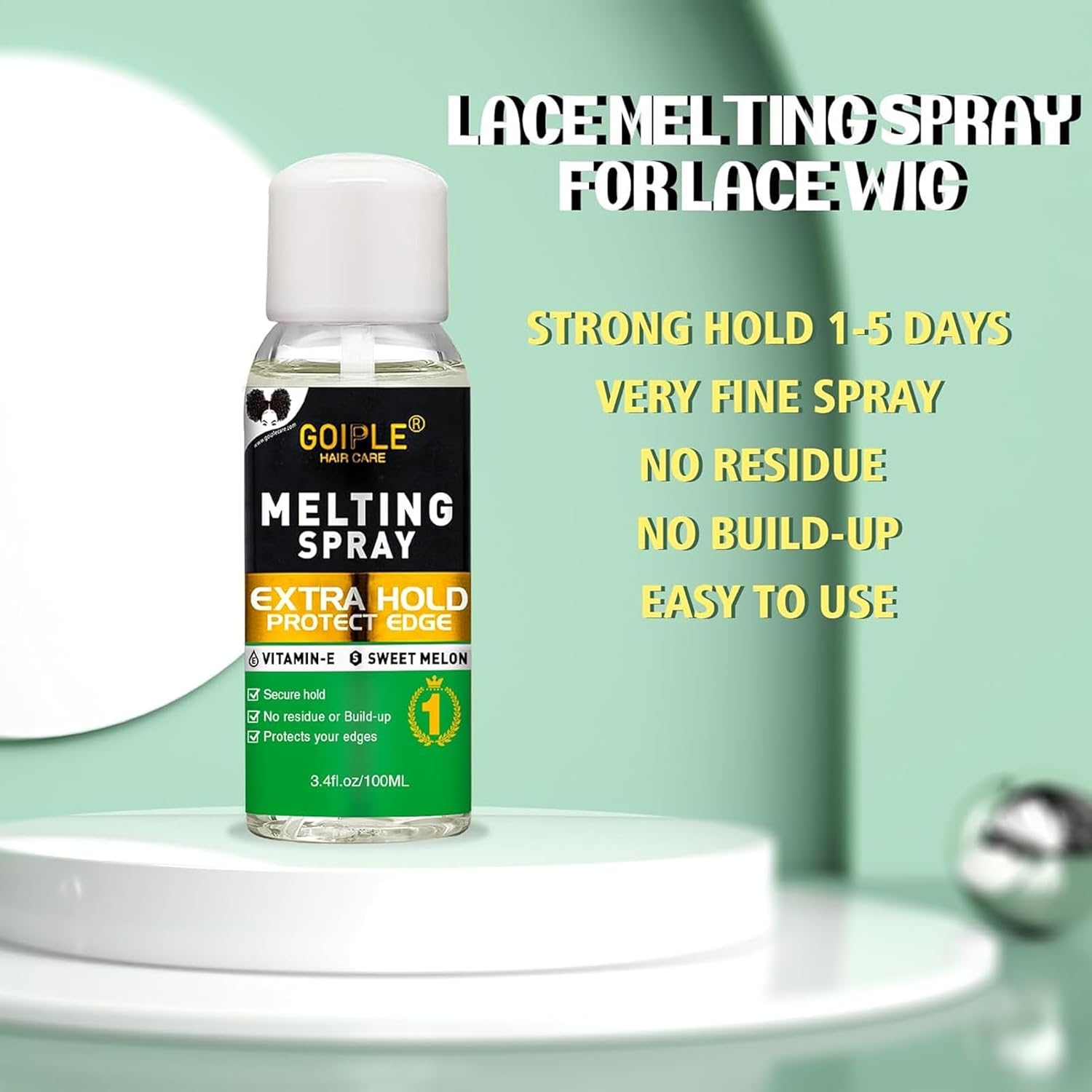 Spray de fusión y sujeción de encaje, adhesivo para el cabello sin pegamento para pelucas, spray de fusión de encaje extra para extensiones de