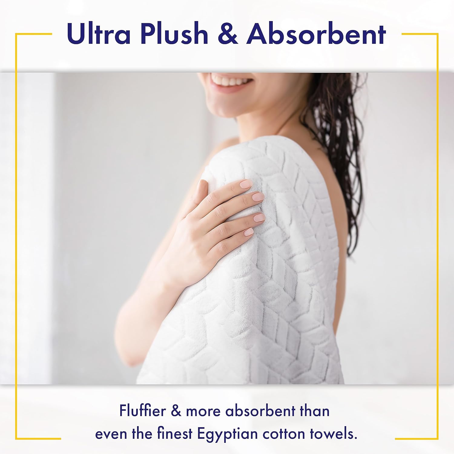 Toallas de baño de lujo ultrasuaves y afelpadas de 700 GSM  100% algodón de fibra larga sin torsión  notablemente absorbente y extra grande  Juego
