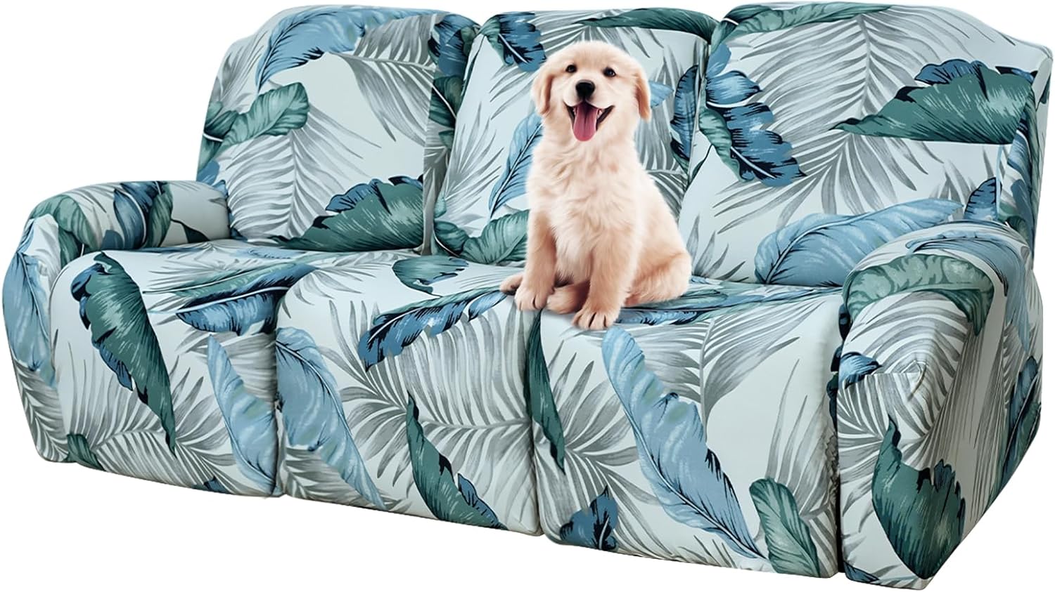 Fundas elásticas para sofá reclinable, 8 piezas, fundas para sillas reclinables grandes, fundas para sofá reclinable de 3 asientos, lavable,