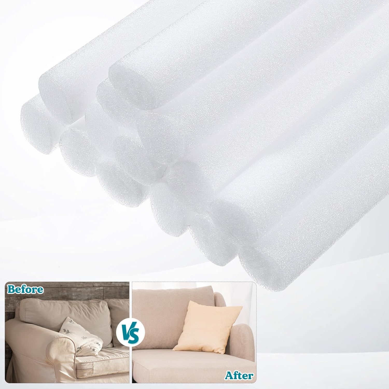 Funda para muebles, empuñaduras para sofá, espumas flexibles, relleno de respaldo, tubo de calafateo, agarres de espuma para sillones dueños de