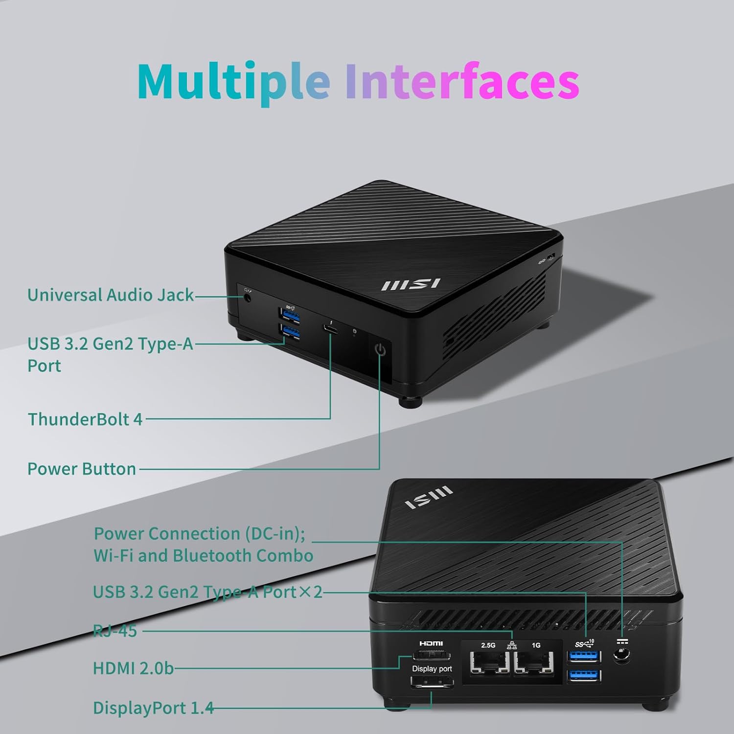 MSI Cubi 5 Mini PC profesional, procesador Intel i5-1235U de 12 generación (Beats Ryzen 7 5700U), 8 GB de RAM, SSD de 512 GB, Wi-Fi 6, Windows 11