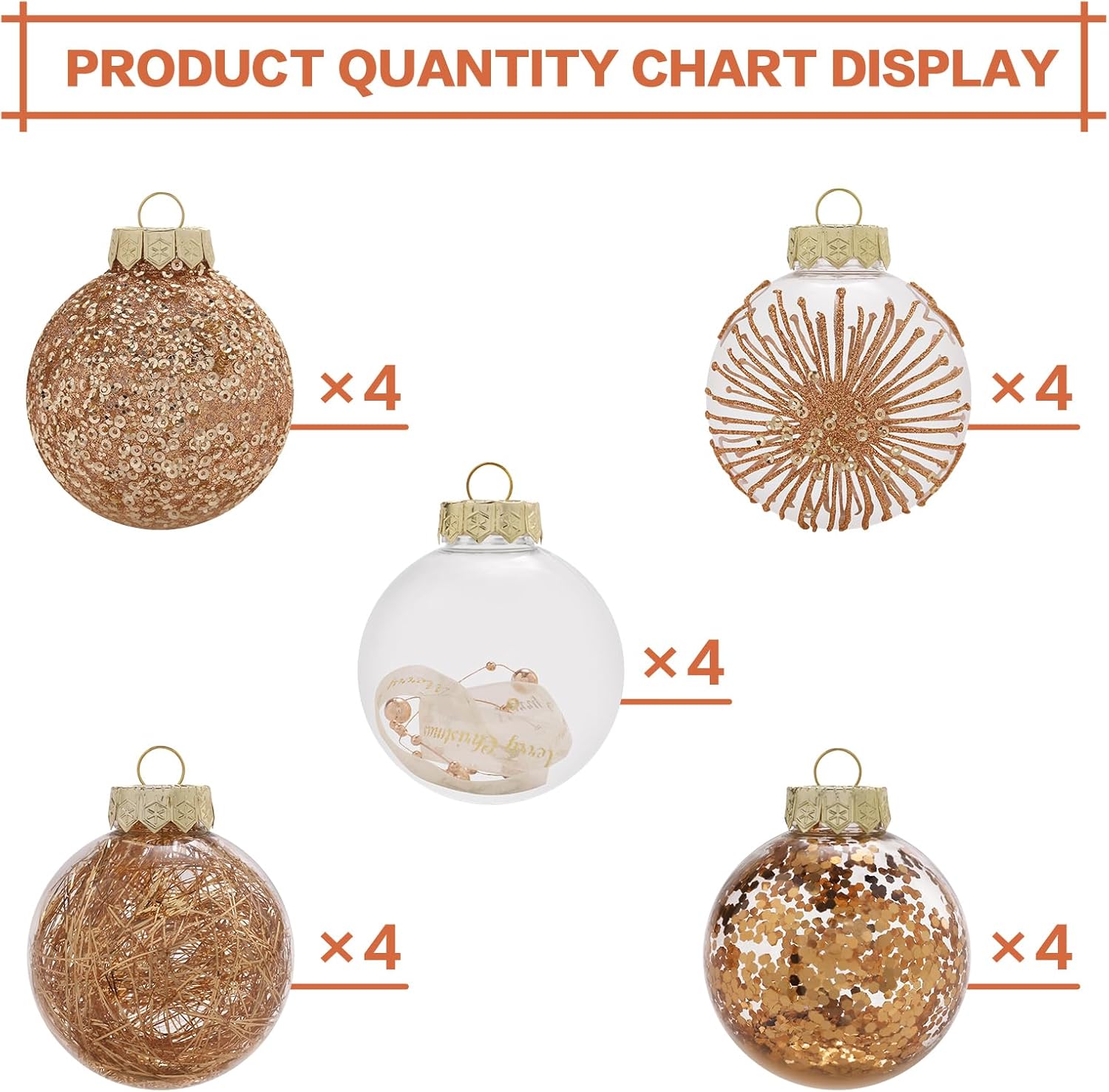 Juego de adornos de Navidad de 2.76 pulgadas, 30 piezas inastillables decorativas colgantes con relleno delicado, bolas de árbol de Navidad
