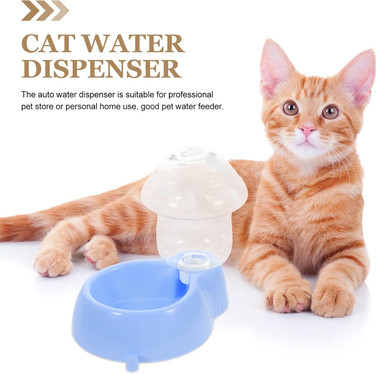POPETPOP Dispensador automático de gravedad para mascotas, alimentador de agua para perros y gatos, forma de hongo, recipiente para platos de