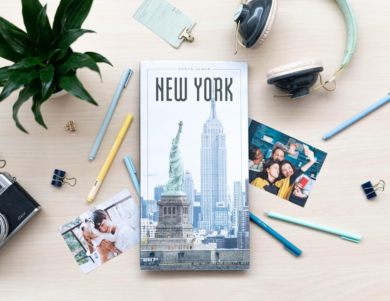 Álbum de fotos oficial de Nueva York – Álbum de fotos de 6 x 4  3.9 x 5.9 in – Álbum de fotos familiar con 96 bolsillos – Regalos para amigos –