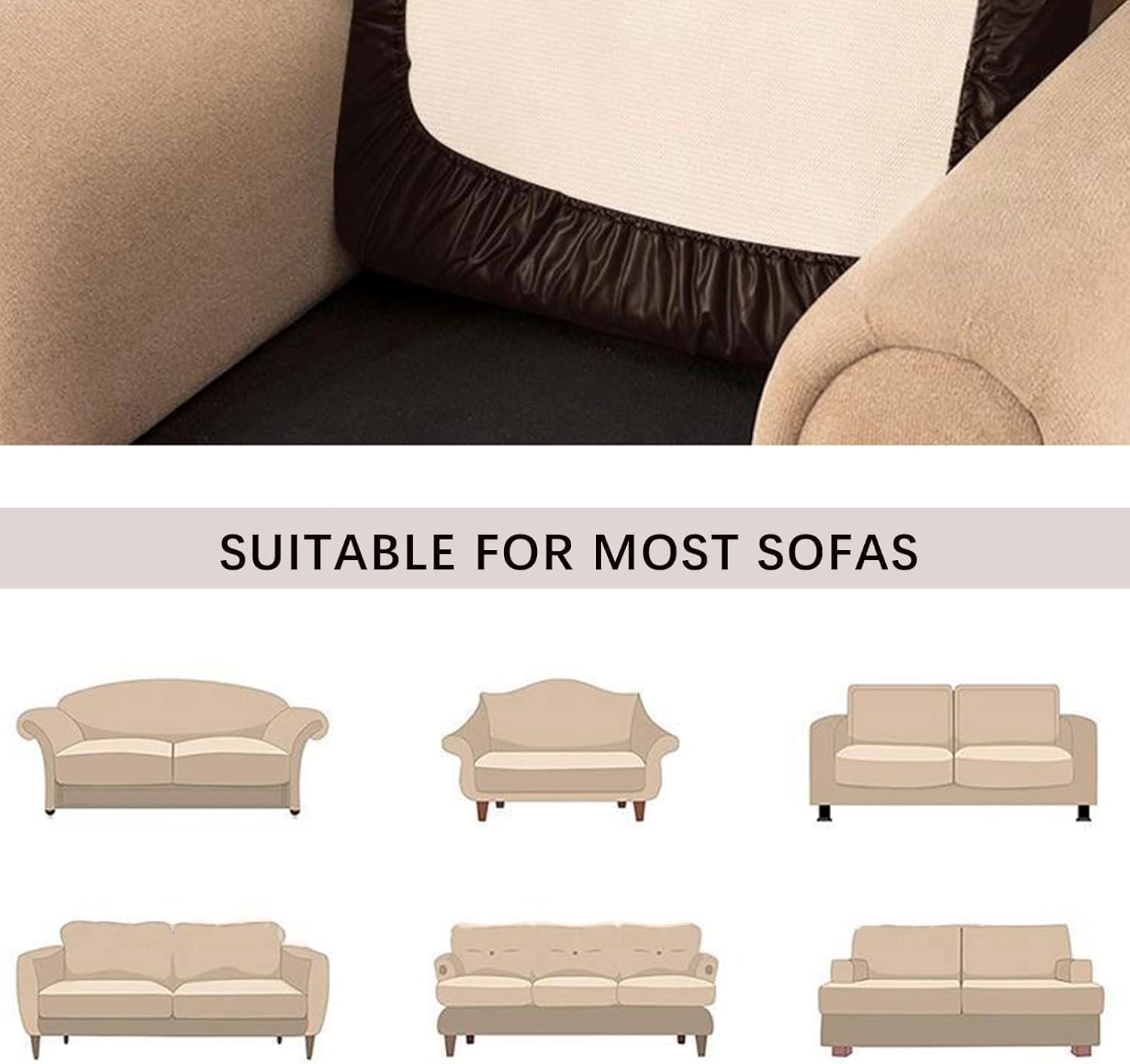 Fundas de asiento de sofá de poliuretano impermeables, fundas de cojín elásticas para sofá, funda de sofá gruesa adecuada para funda de sofá