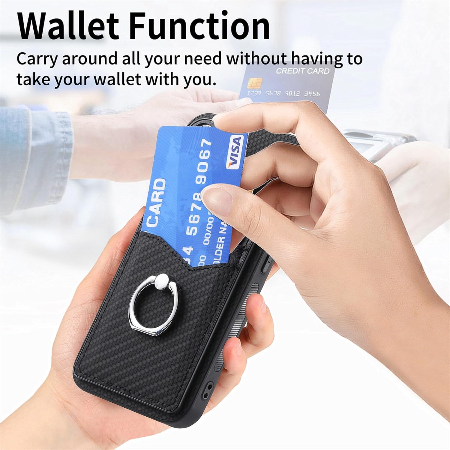 Asuwish Funda de teléfono para Google Pixel 8 5G con protector de pantalla de vidrio templado y soporte de anillo delgado, soporte para tarjeta de
