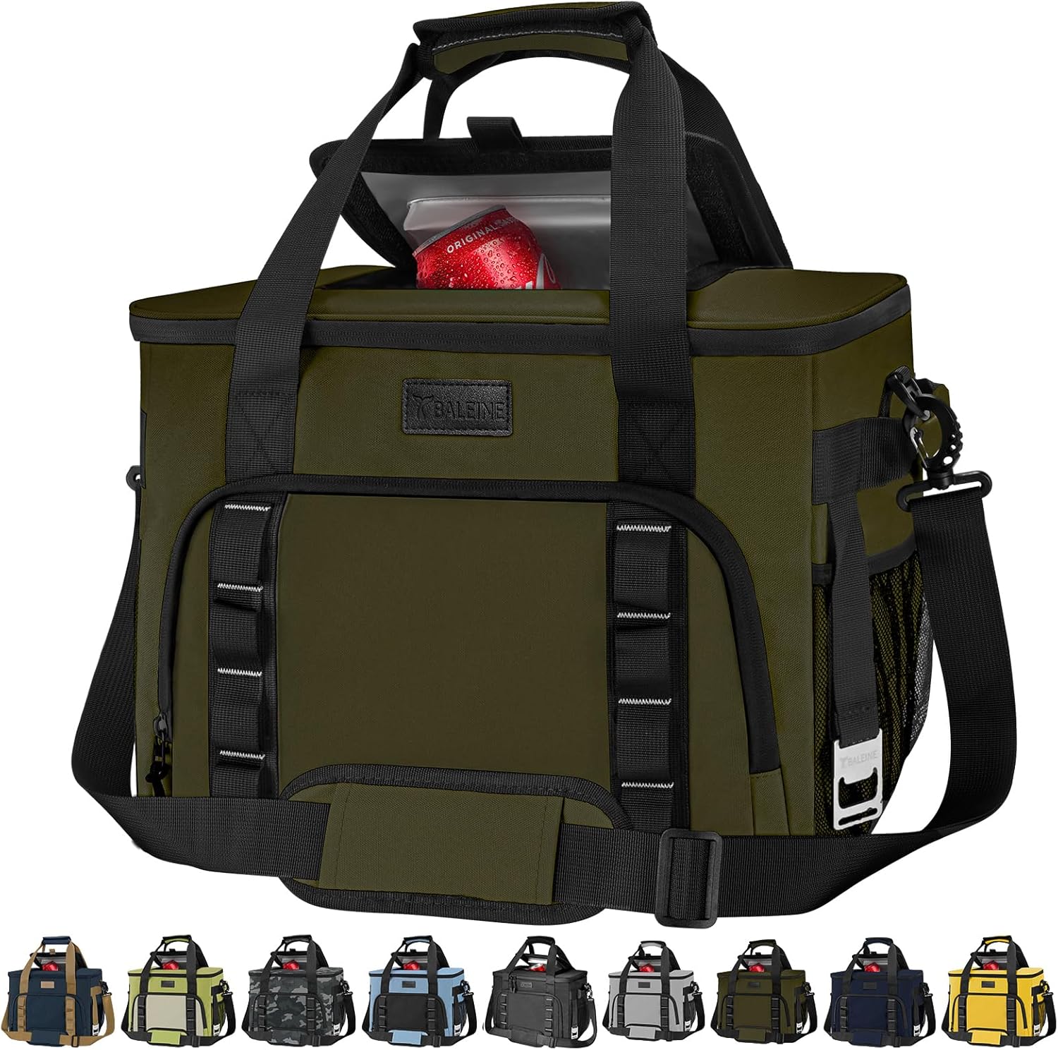 BALEINE Bolsa térmica suave extragrande, enfriador portátil a prueba de fugas, volumen de 4060 latas para playa, camping, kayak, viajes y viajes por
